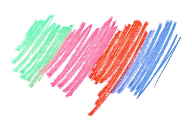 Colorful chalk line hatching isolated on white background