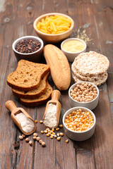 gluten free food- flour,  bread,  pasta