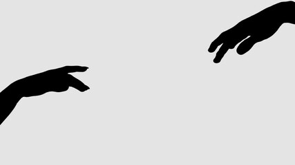 Silhouette of Love couple hands disconnect. Closeup romantic people touching hands.