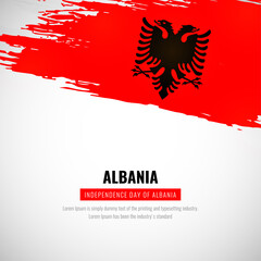 Happy independence day of Albania with brush style watercolor country flag background