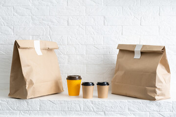 Fast food packaging set. delivery packages