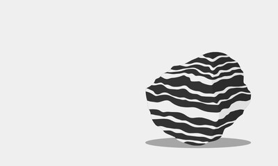 Gneiss stone specimen illustration. Metamorphic rock sample.