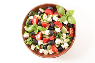 greek salad- tomato,  feta cheese,  cucumber and olive