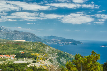 Fototapeta na wymiar Mountain view from Fort Imperial, Dubrovnik, Croatia