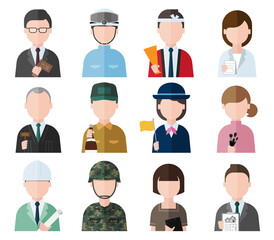 人物上半身アバター 職業・業種別