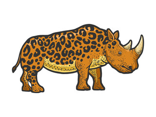 fictional animal rhinoceros leopard sketch raster
