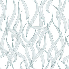 Vector seaweed texture seamless pattern background.