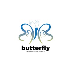 Fototapeta na wymiar Beauty Butterfly Logo Template Vector icon design 