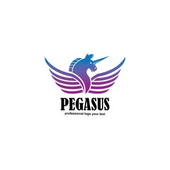 Pegasus logo concept vector icon illustration
