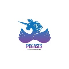 Pegasus logo concept vector icon illustration
