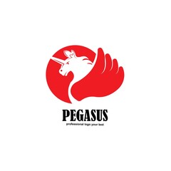Pegasus logo concept vector icon illustration
