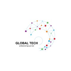 Global tech network icon design vector illustration
