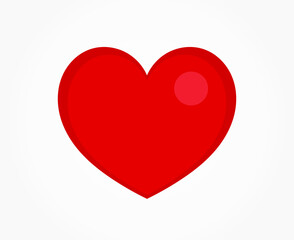 Red big heart icon design element. Vector illustration.