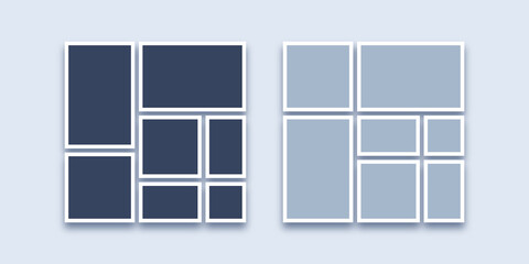 Realistic photo frames collage