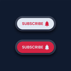 White and red subscribe buttons