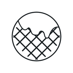waffle line icon design template