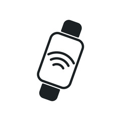 Smartwatch icon with wireless symbol
