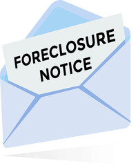 foreclosure notice, envelope, vector illustration 