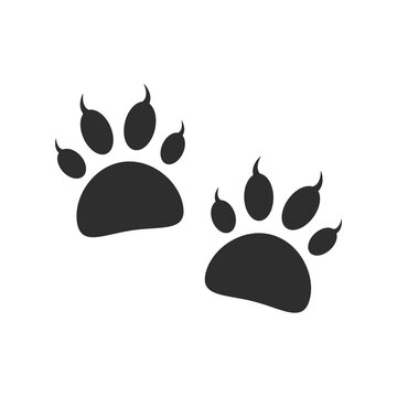 paw symbol template color editable on white background.
