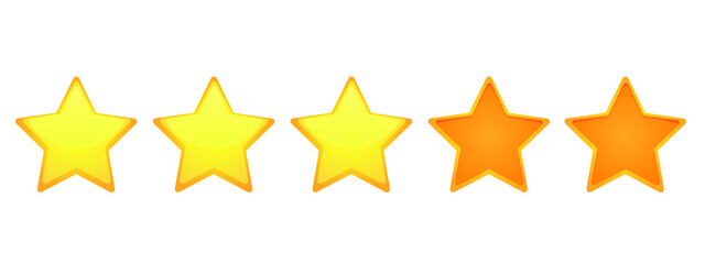 Stars Emoji Ranking Satisfaction Illustration Symbols. Rank Sign Emoticon Measurement Concept Icons.