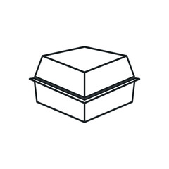 Styrofoam box icon trendy