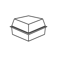 Styrofoam box icon trendy