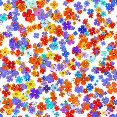 Seamless pattern of colorful abstract flowers. EPS 10