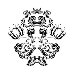 Retro monograms in baroque style. Isolated. Vector