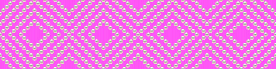Pink luxury background with small pearls and rhombuses. Seamless vector illustration. 