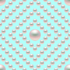 Blue luxury background with small pearls and rhombuses. Seamless vector illustration. 