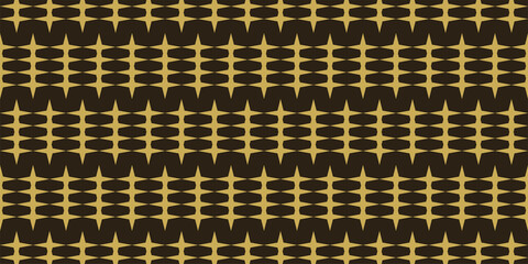 Modern background pattern with simple geometric ornament on a black background, wallpaper. Seamless pattern, texture for your design. Vector graphics