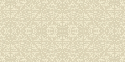 Background pattern with floral ornaments on a beige background, in retro style, wallpaper. Great for postcards, covers, wallpapers. Seamless pattern, texture for your design. Vector image