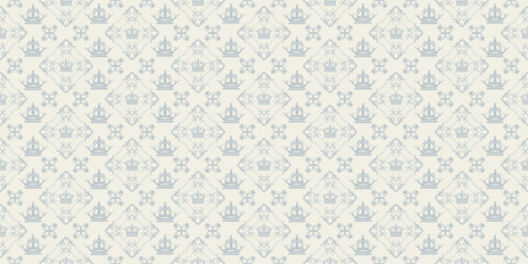 Background pattern with ornament in the royal style on a white background, wallpaper. Great for postcards, covers, wallpapers. Seamless pattern, texture for your design. Vector graphics