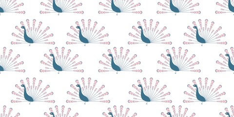 Peacock pattern. PATTERN IN CHINESE STYLE. STYLIZED PEACOCK. Vector illustration