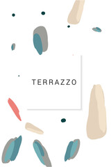 Brown and Mint Ceramic Tile Vector White