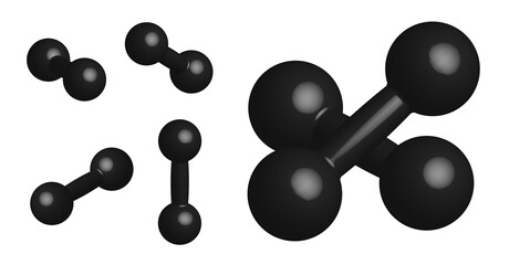 realistic detailed 3D model of black sports dumbbell. Healthy lifestyle, fitness. Realistic vector