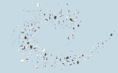 Silver Star Abstract Vector Blue Background.