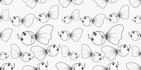 goldfish pattern background. vector illustration.