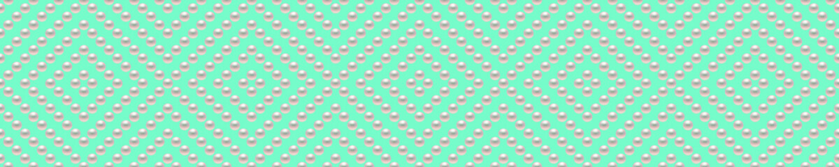 Blue luxury background with small pearls and rhombuses. Seamless vector illustration. 