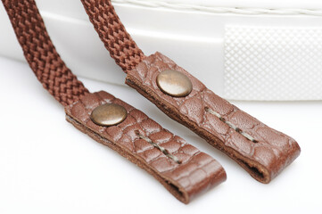 Brown leather lace end