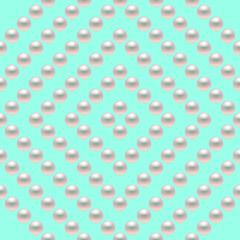 Blue luxury background with small pearls and rhombuses. Seamless vector illustration. 