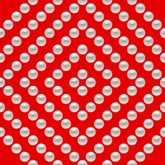 Red luxury background with small pearls and rhombuses. Seamless vector illustration. 