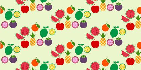 freshness fruits pattern background. vector graphic.