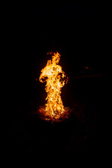 Fire nearly in the shape of a person 