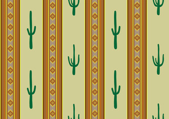 Ethnic ornament and cati stripes seamless pattern. Aztec geometric stripes background. Mexican style ornament for textile, banner, fabric, background, Cinco de Mayo party decor.