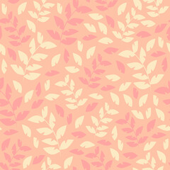 Abstract leafs pattern. Repetitive vector illustration. 