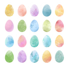 Set of colorful decorated Easter eggs