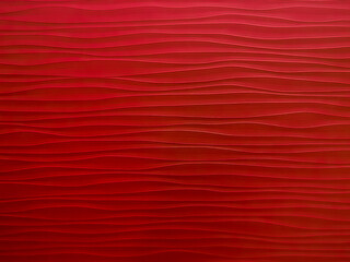 Red 3D wall background, Abstract soft focus seamless wavy line pattern with gradient light and shade backdrop.