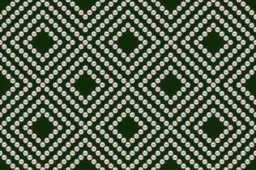 Green luxury background with small pearls and rhombuses. Seamless vector illustration. 
