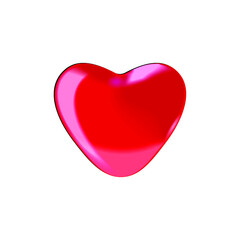 Red heart isolated on a white background